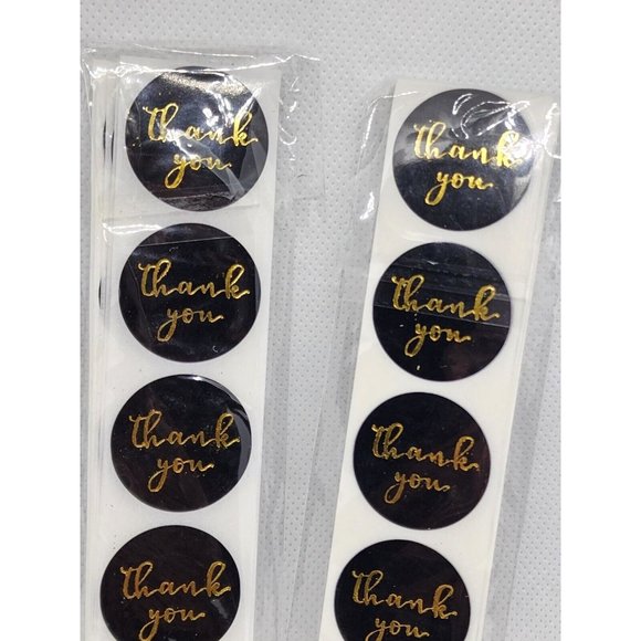 Express Your Gratitude with Black Gold Writing Thank You Stickers - Picture 3 of 9